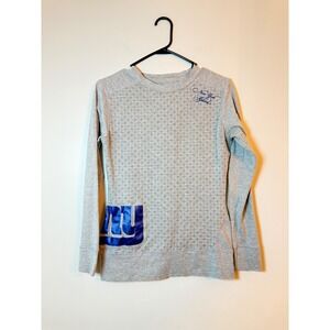NFL Pro Line NY Giants Shirt Womens Small Gray Long Sleeve Embroidered Logo